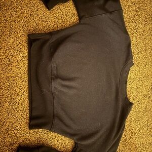 Cropped Navy Crewneck Sweatshirt